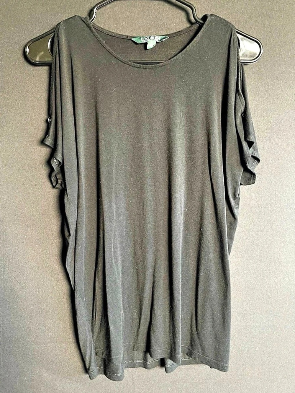 Lauren Ralph Lauren Black Open Shoulder Tunic Size Small